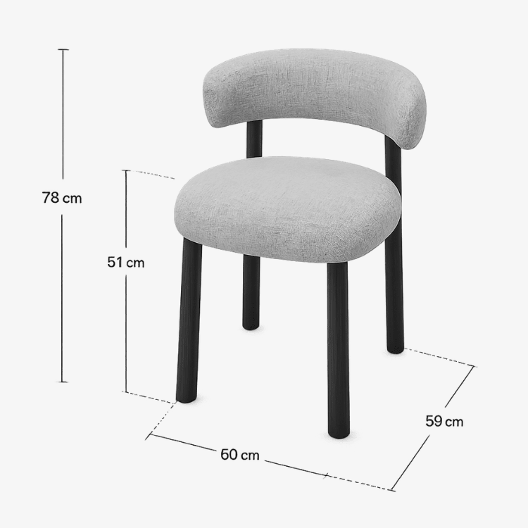 Silla de comedor AUREN tapizada beige acabado nogaL - Vintahome