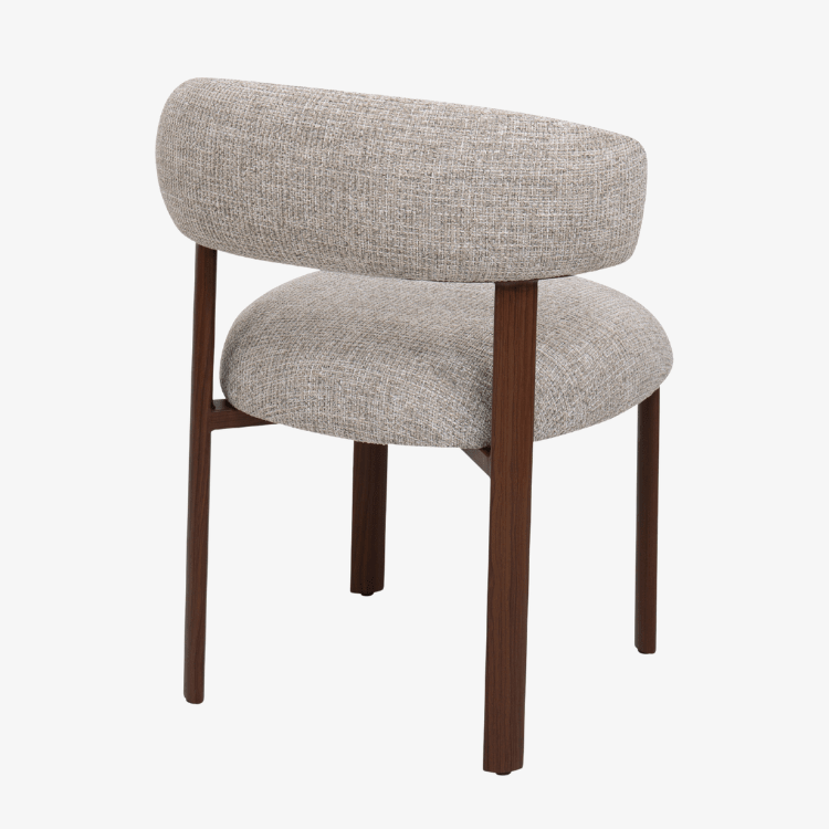 Silla de comedor AUREN tapizada beige acabado nogaL - Vintahome