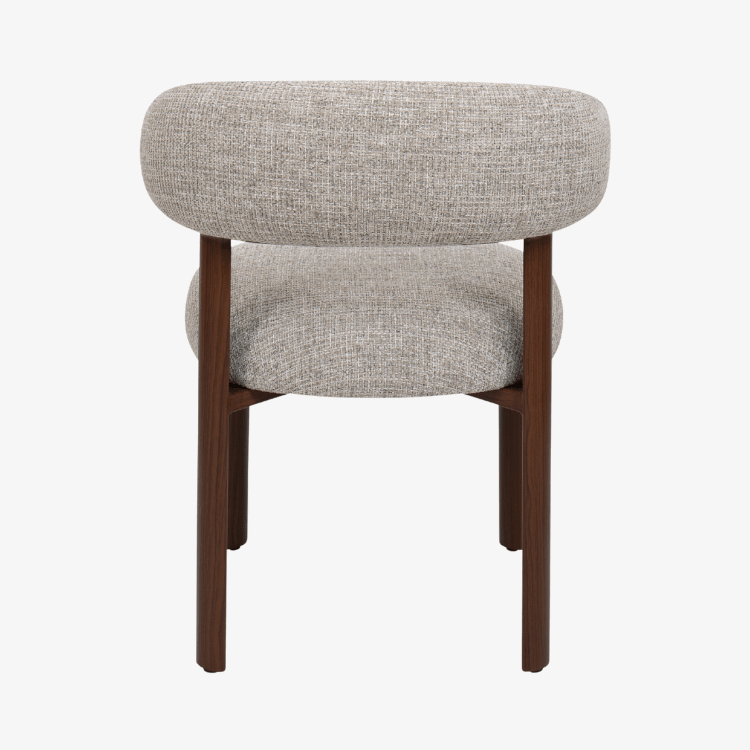 Silla de comedor AUREN tapizada beige acabado nogaL - Vintahome