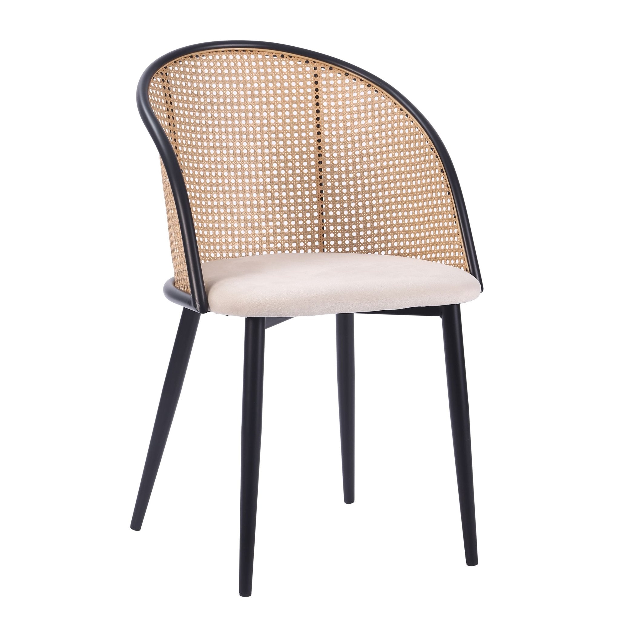 Silla de comedor bistró ratán asiento tapizado Muler - Vintahome