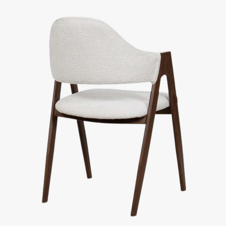 Silla de comedor con brazos nórdica Loira beige - Vintahome