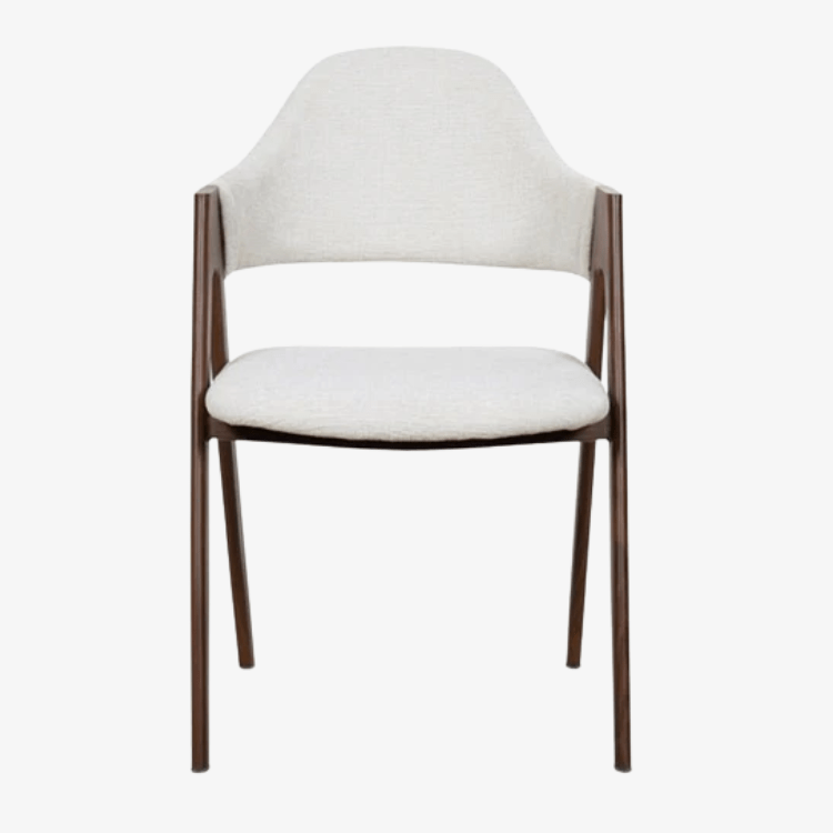 Silla de comedor con brazos nórdica Loira beige - Vintahome