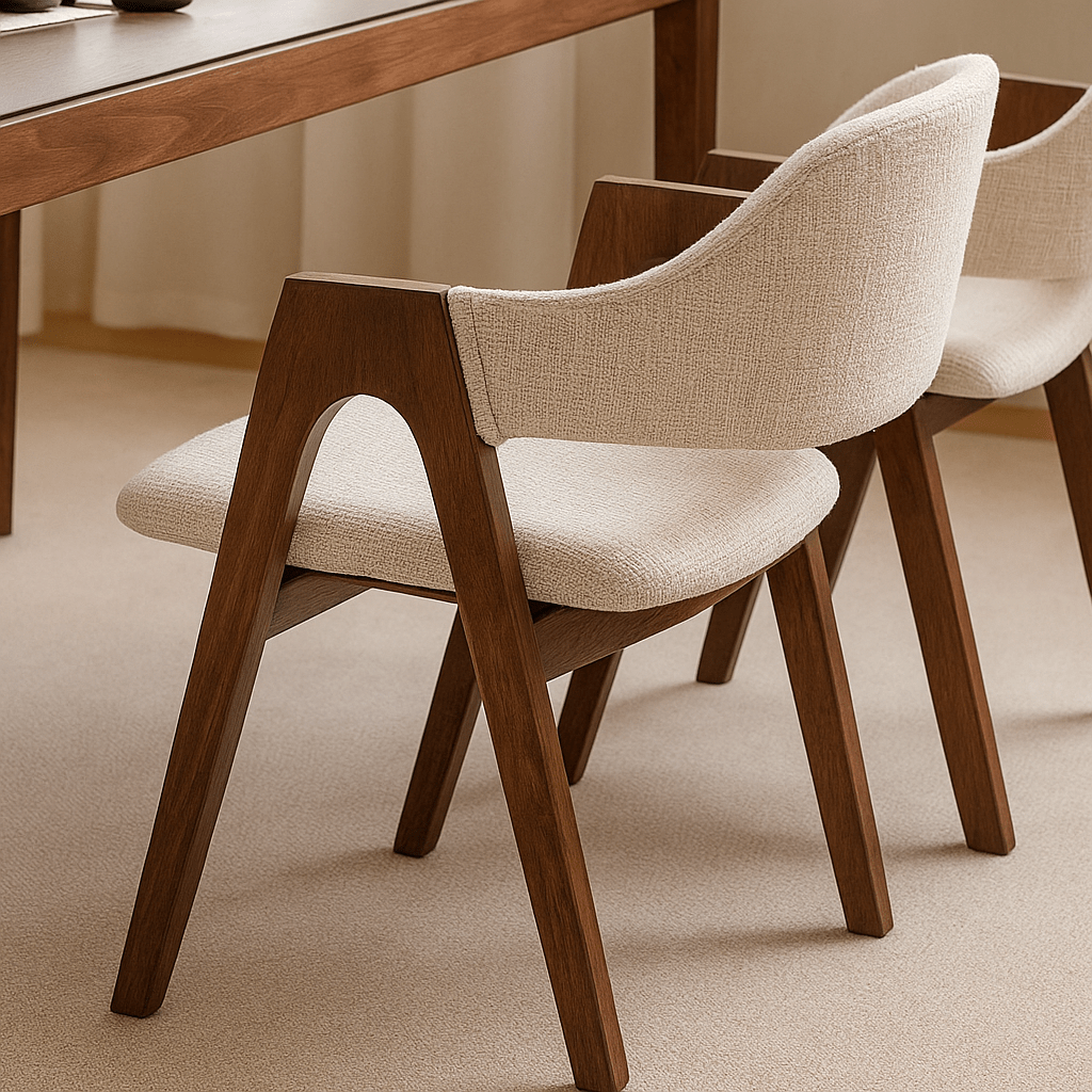 Silla de comedor con brazos nórdica Loira beige - Vintahome