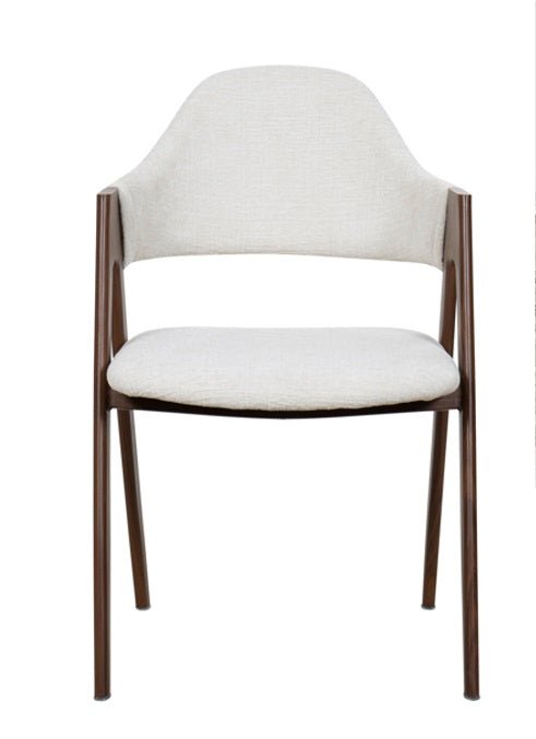 Silla de comedor con brazos nórdica Loira beige - Vintahome