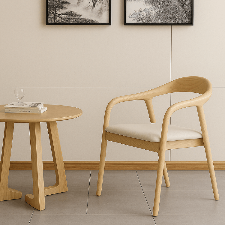 Silla de comedor de madera color natural Shaky - Vintahome