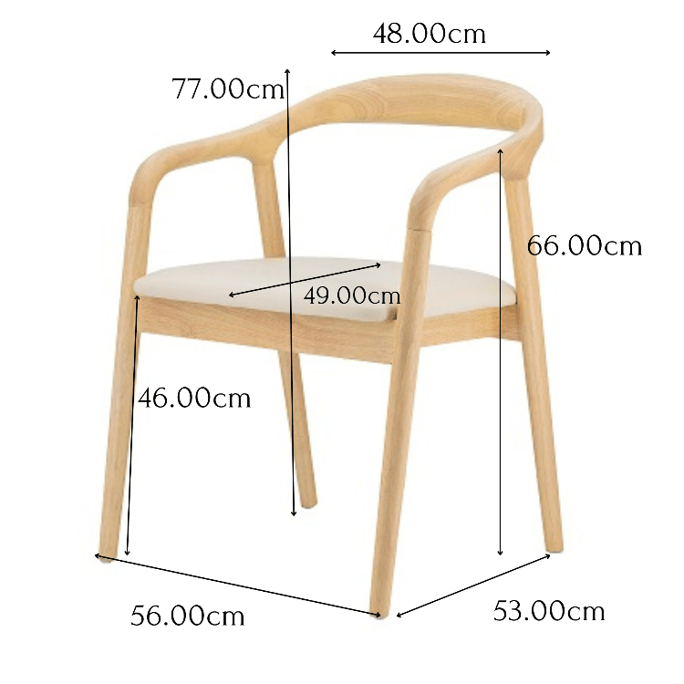 Silla de comedor de madera color natural Shaky - Vintahome