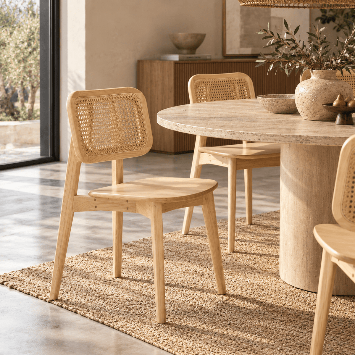 Silla de comedor de madera y chesca Selman natural new - Vintahome