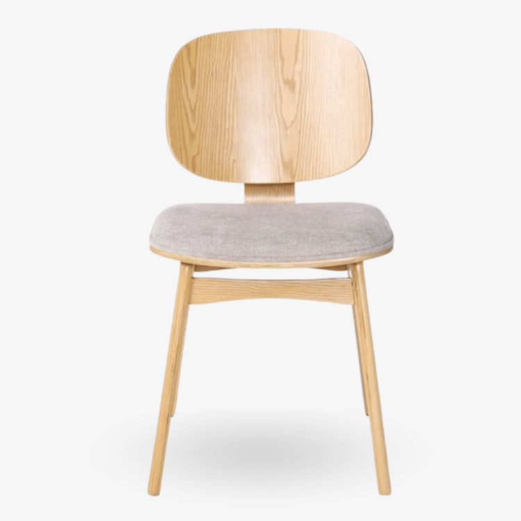 Silla de comedor de madera y tapizado Everly natural - Vintahome