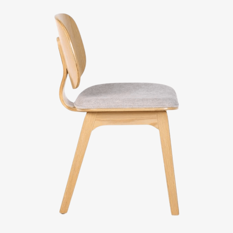 Silla de comedor de madera y tapizado Everly natural - Vintahome