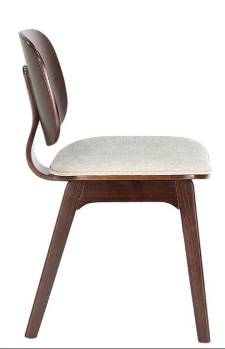 Silla de comedor de madera y tapizado Everly nogal - Vintahome