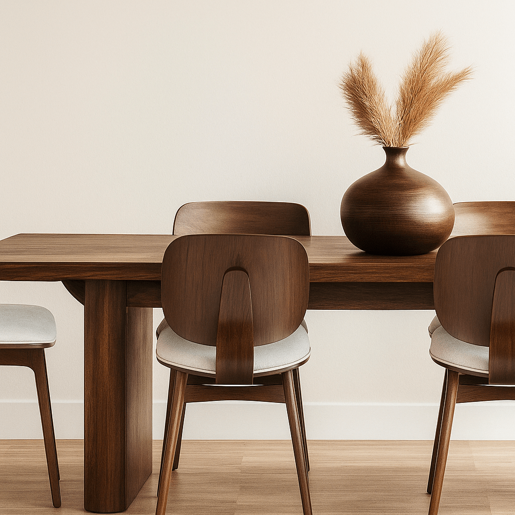 Silla de comedor de madera y tapizado Everly nogal - Vintahome