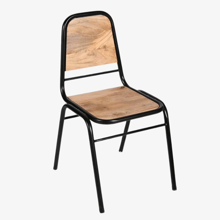 Silla de comedor industrial madera Louri - Vintahome