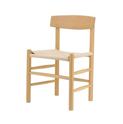 Chaise de salle à manger en bois de hêtre Bilma avec assise en corde 