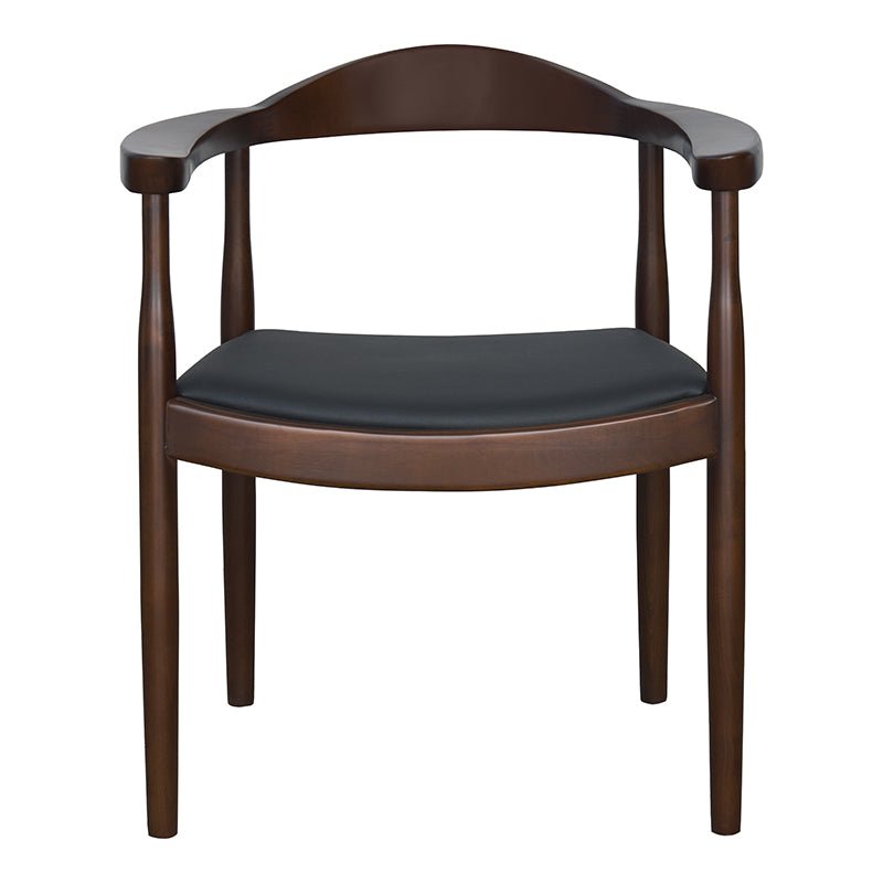 Silla de comedor madera nogal reposabrazos Nevu tapizada