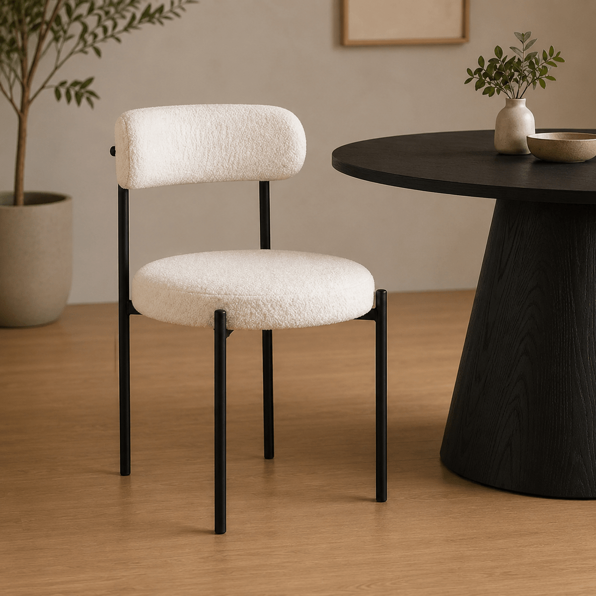 Silla de comedor Matis boucle - Vintahome