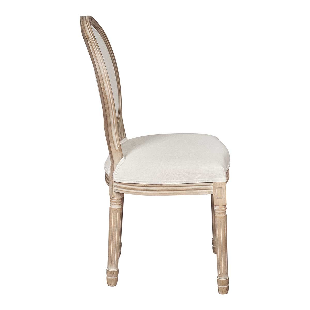 Silla de comedor medallón y asiento lino Stugar