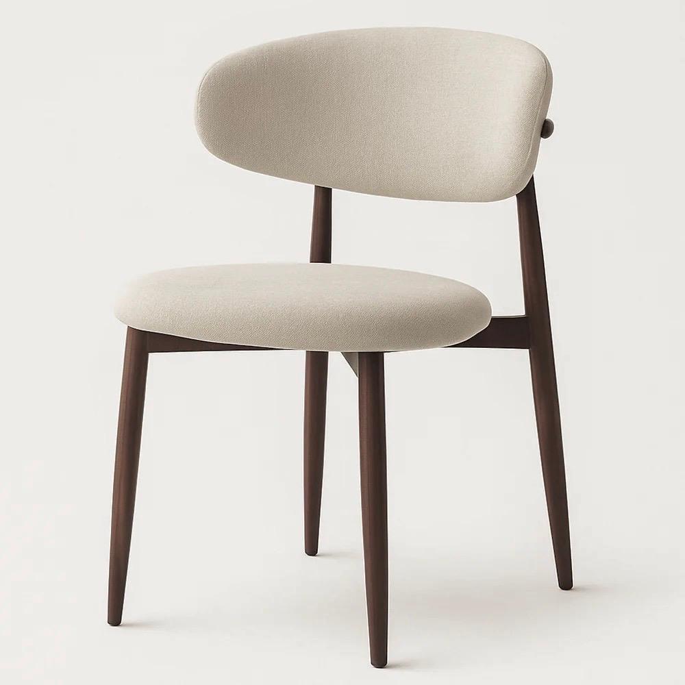 Silla de comedor nórdica acero nogal Olimpo - Vintahome