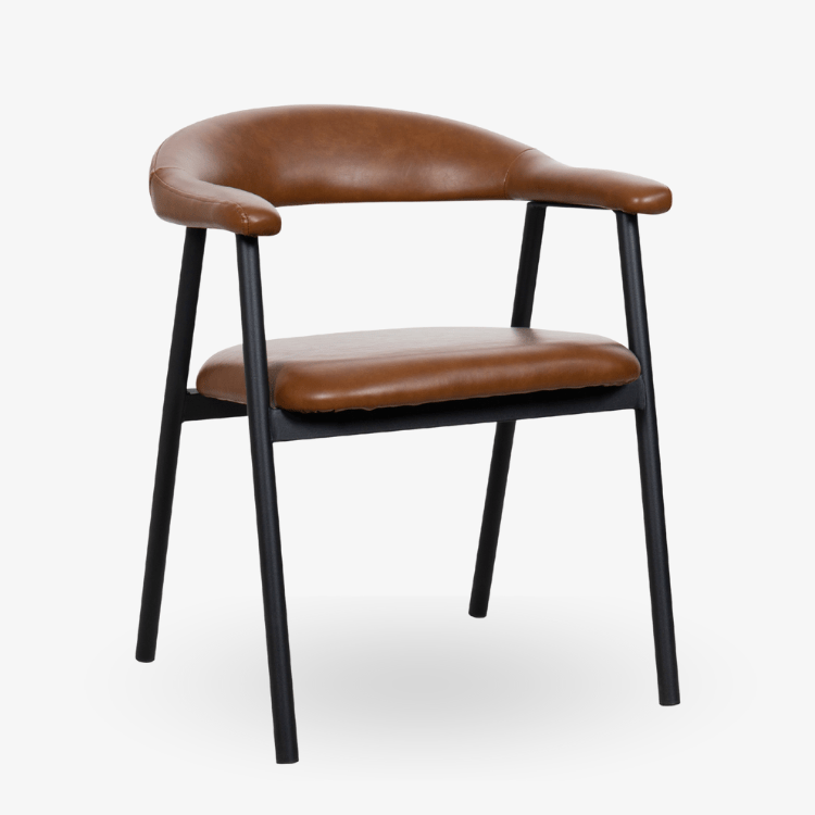 Silla de comedor nórdica Aren marrón vintage - Vintahome