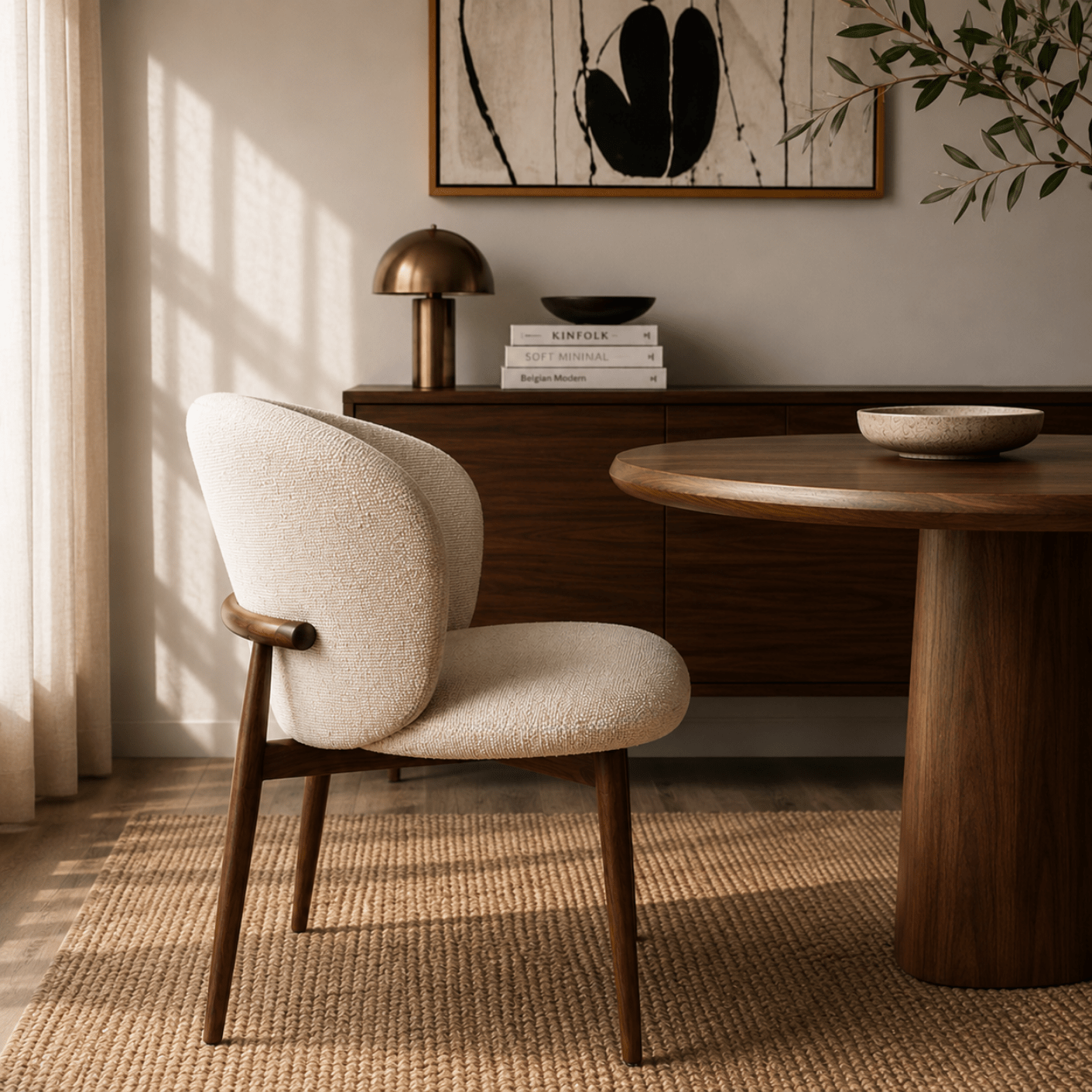 Silla de comedor nórdica Celia tapizada - Vintahome