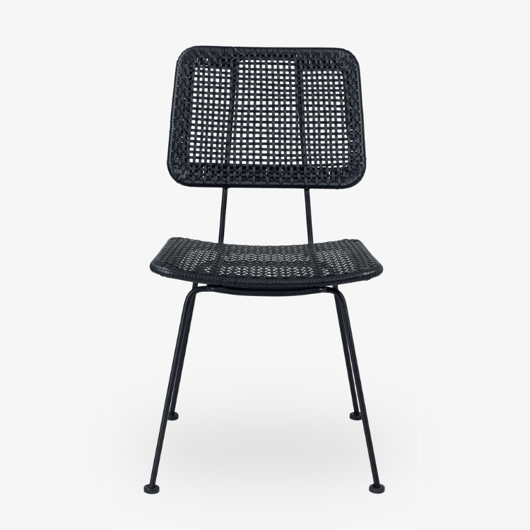 Silla de comedor rattán Nadia negro