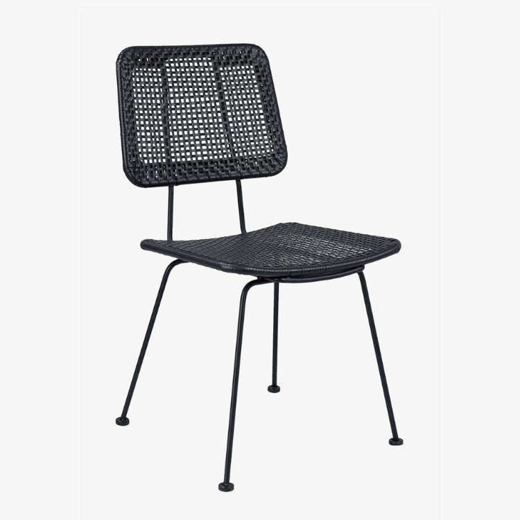Silla de comedor rattán Nadia negro - Vintahome