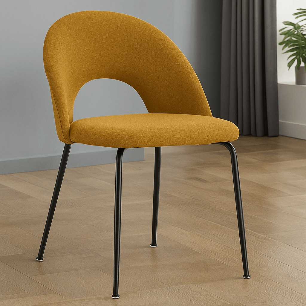 Silla de comedor tapizada tela patas acero Egeo - Vintahome