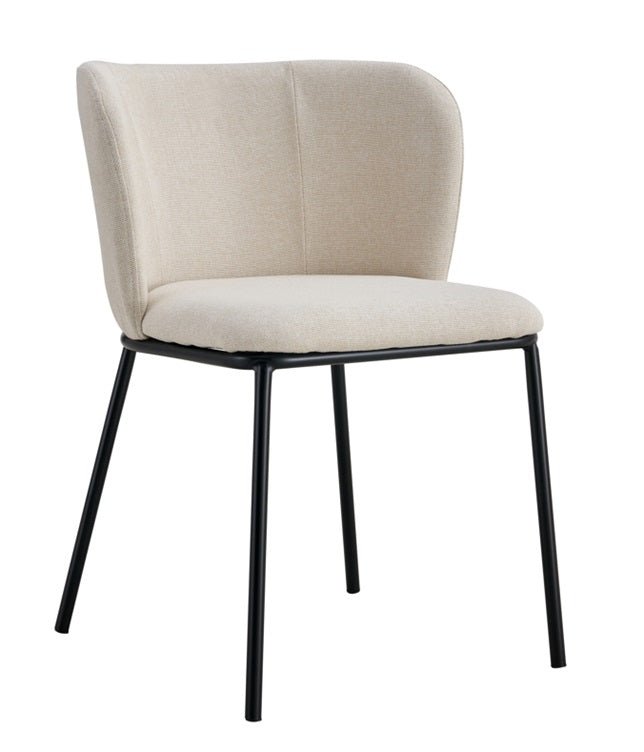 Silla de comedor tela beige Cecilia