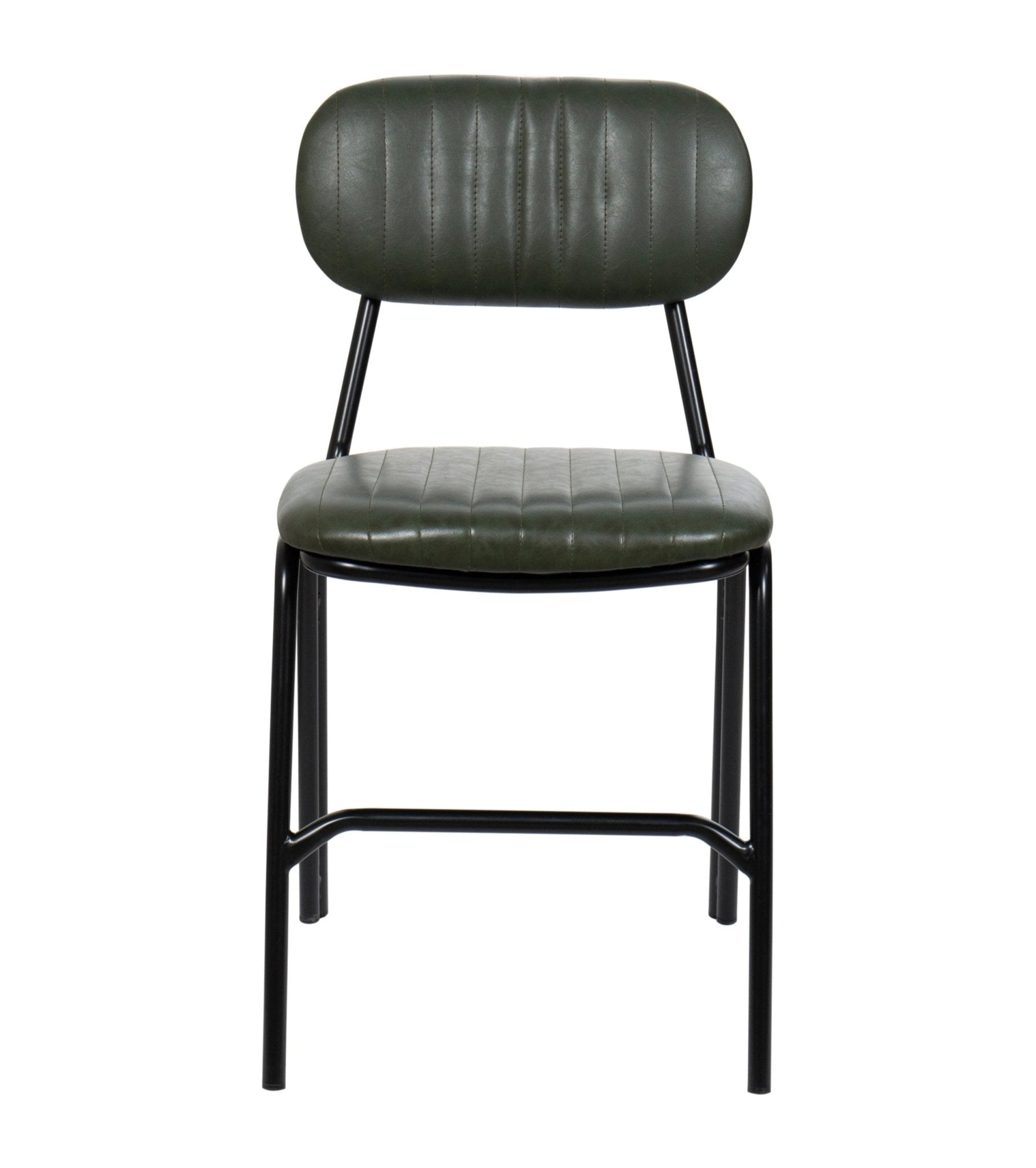 Silla de comedor vintage acero negro y semipiel Jerald - Vintahome