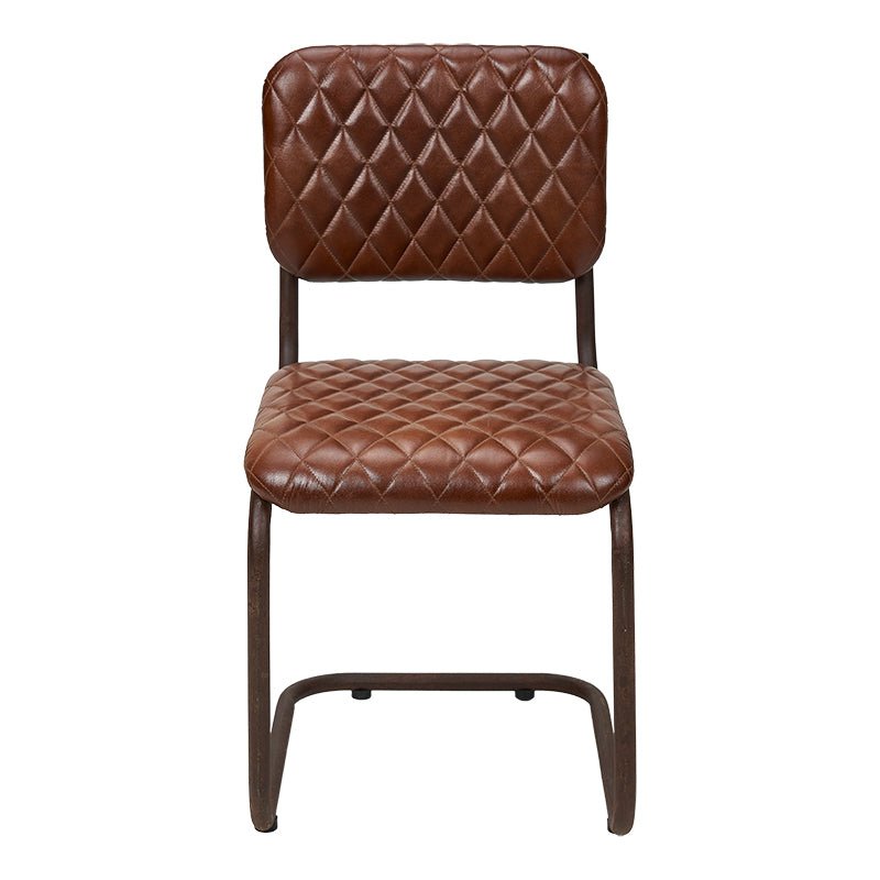 Vintage eetkamerstoel Leer Martell Rombos