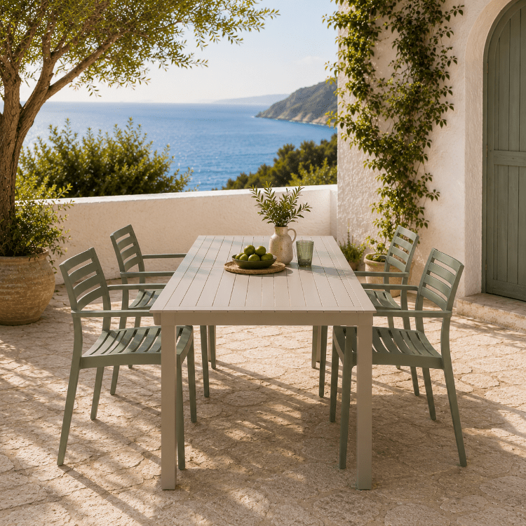 Silla de jardín apilable con brazos Lursan - Liquidación - Vintahome