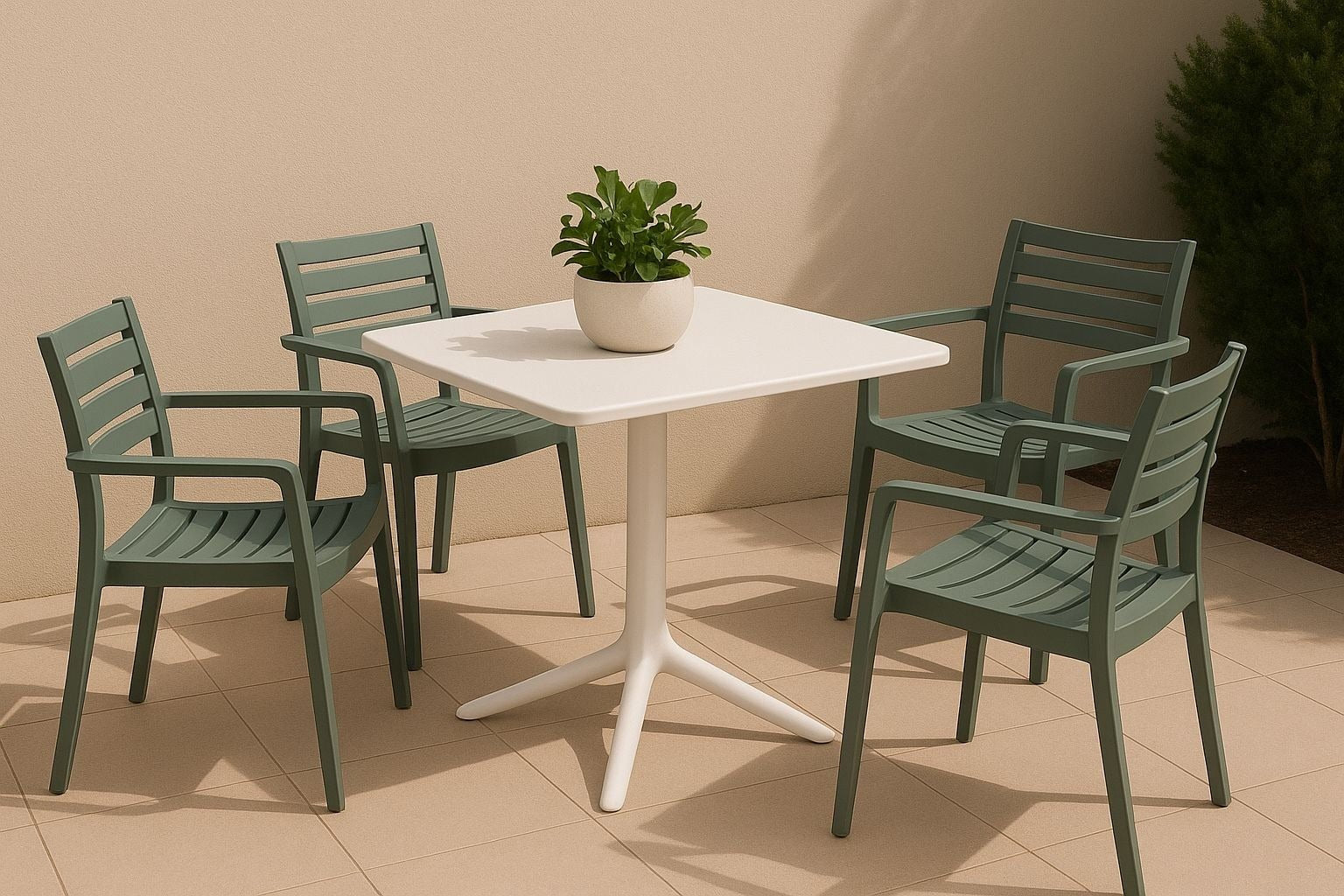 Silla de terraza apilable con brazos Lursan - Vintahome