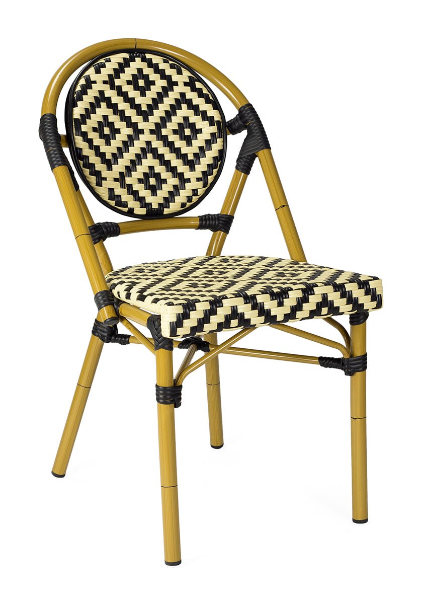 Silla parisina Calais blanco y negro
