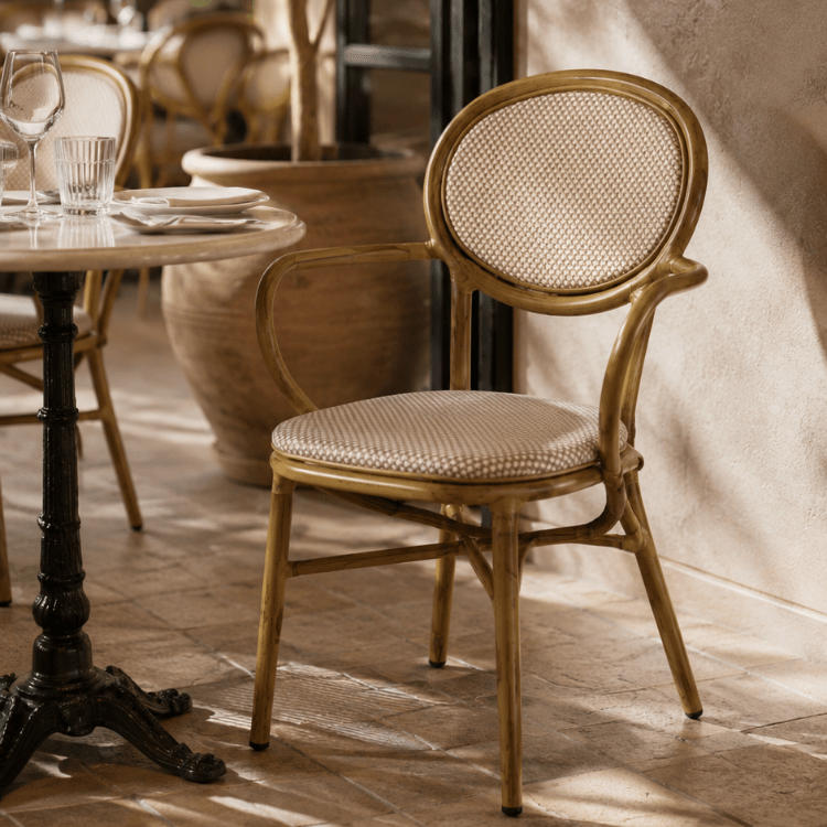 Silla parisina con brazos Rina textiline - Vintahome