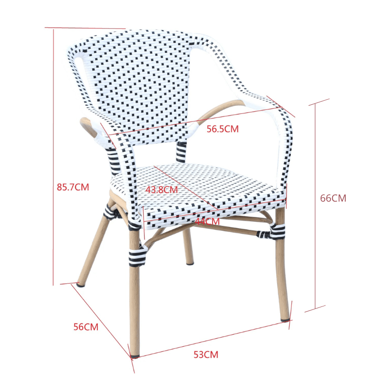 Parijse stoel van synthetisch rotan Lebanon armleuningen - Vintahome