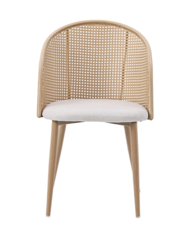 Silla de comedor Natural asiento beige Muler