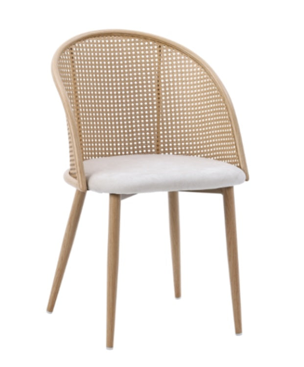 Silla de comedor Natural asiento beige Muler