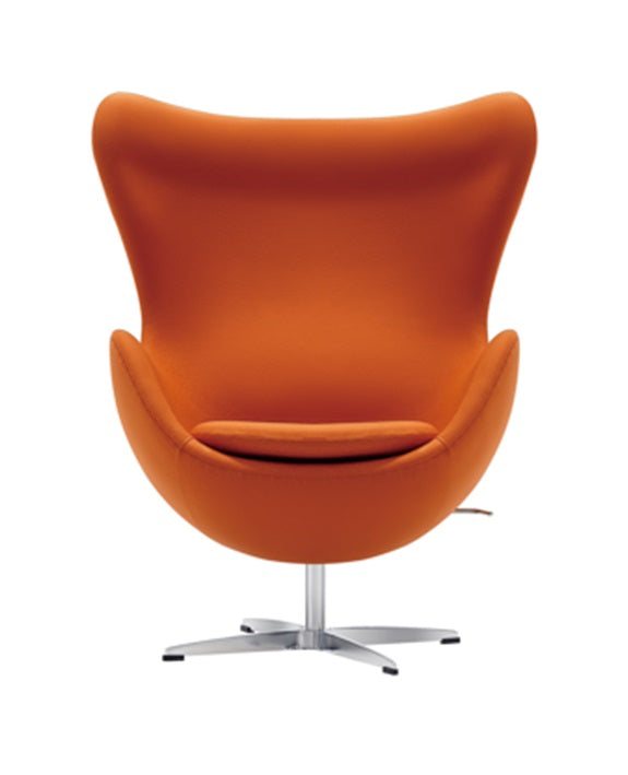 Chaise EGG tapissée en laine orange