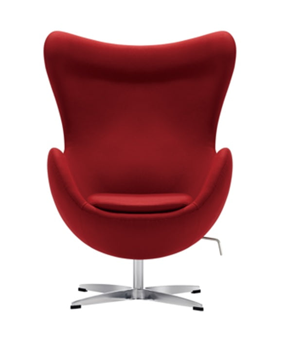 Cadeira EGG estofada em lã vermelha