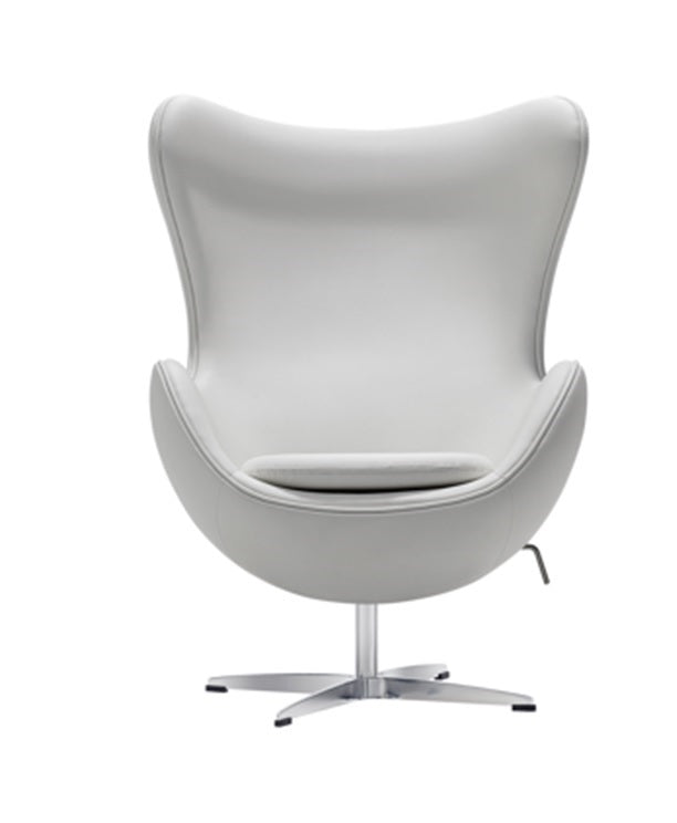 Silla EGG chair tapizado Semipiel blanco