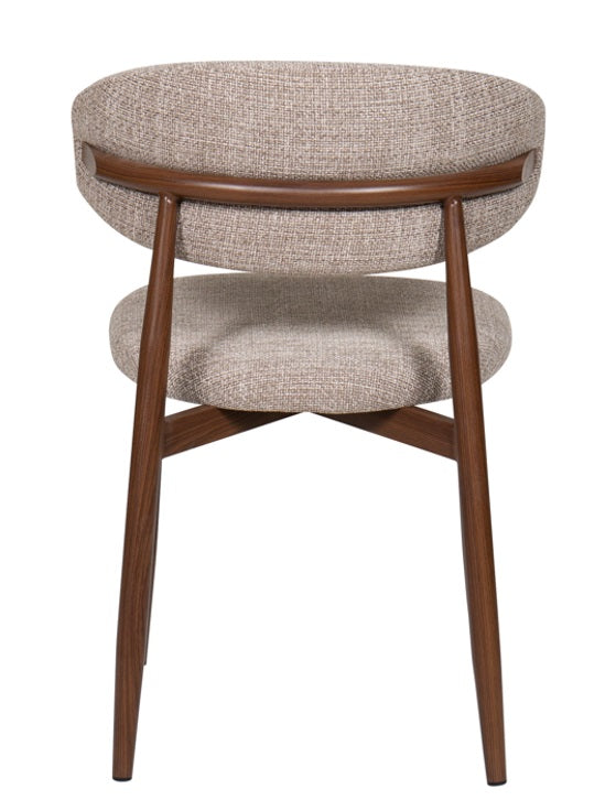 Silla de comedor nórdica acero nogal Olimpo beige