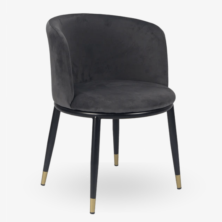 Sillon comedor terciopelo Enid Gris - Vintahome