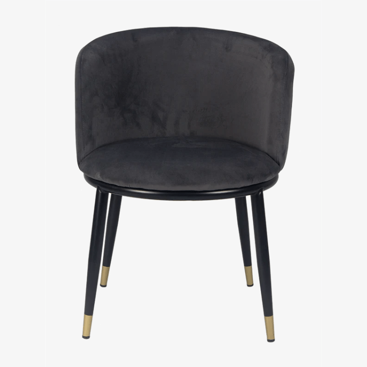 Sillon comedor terciopelo Enid Gris - Vintahome