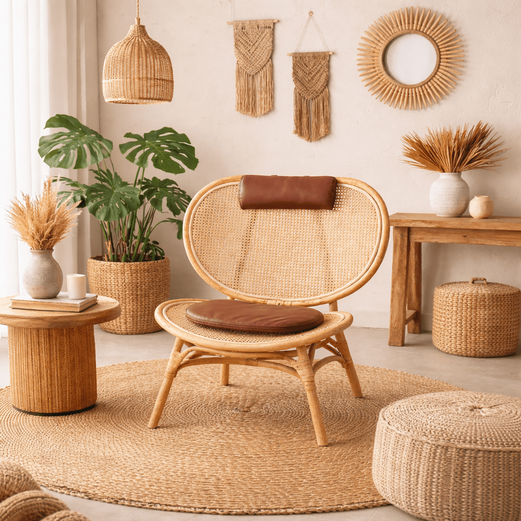 Sillón de bamboo y rattan natural Kenia - Vintahome