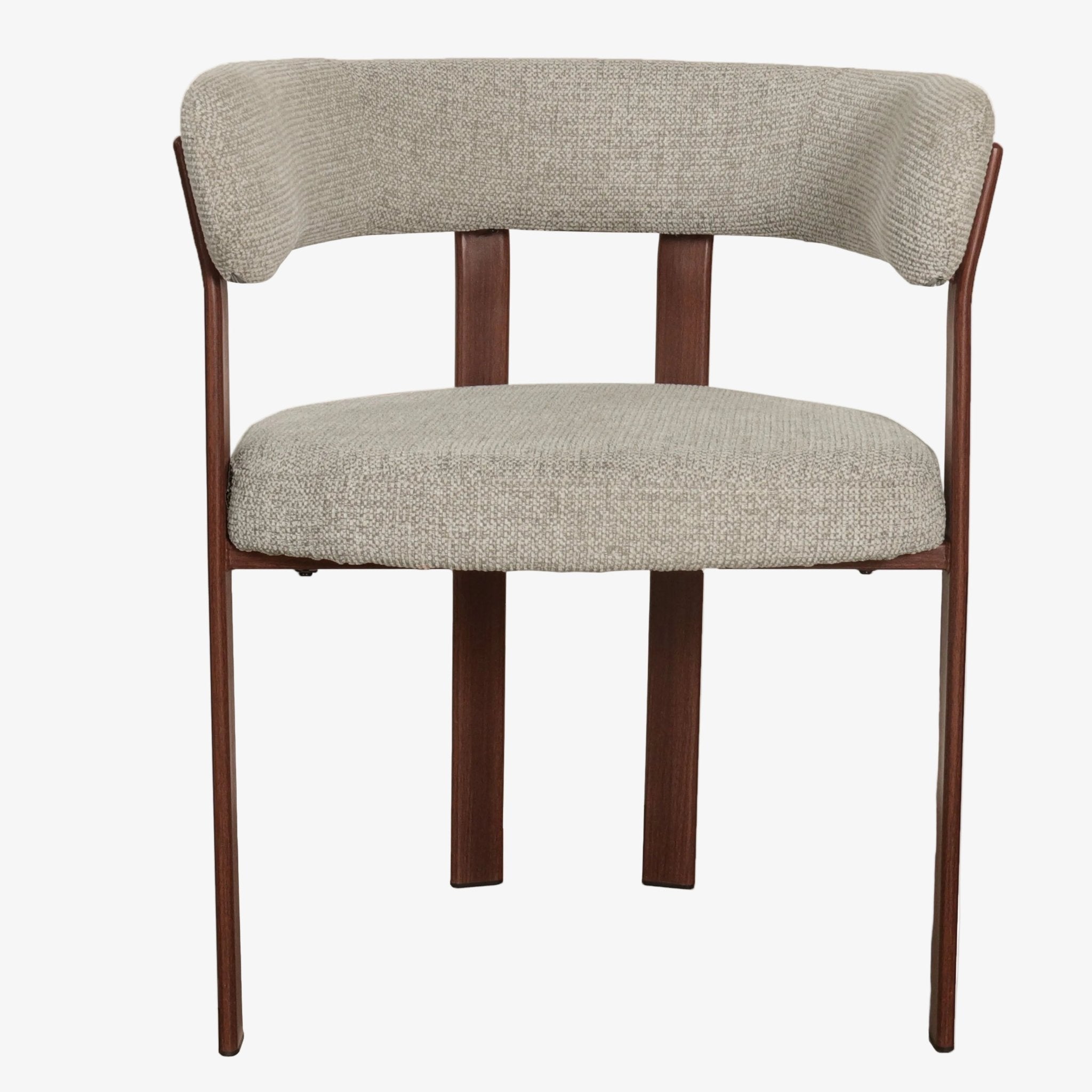 Sillón de comedor con brazos Soren tapizado premium efecto nogal - Vintahome