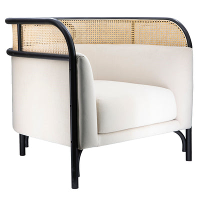 Poltrona Dayana em rattan e madeira lacada - Vintahome