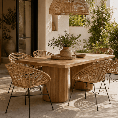 Sillón de rattán sintético y acero negro Nest - Vintahome
