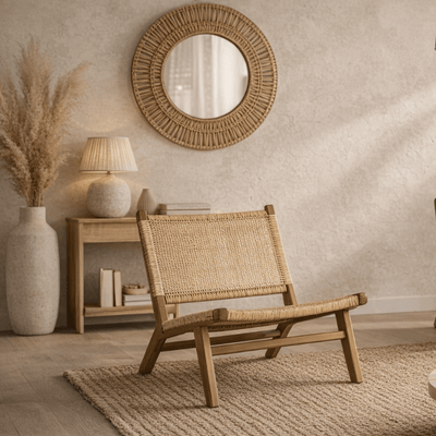 Sillón relax madera de teca y rattán natural Vaiana - Vintahome