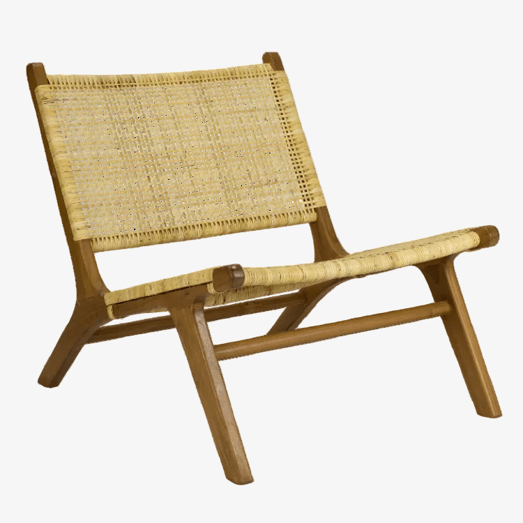 Sillón relax madera de teca y rattán natural Vaiana - Vintahome
