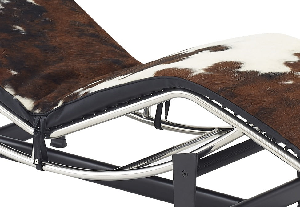 Sillon de diseño Chaise longue piel pony marrón