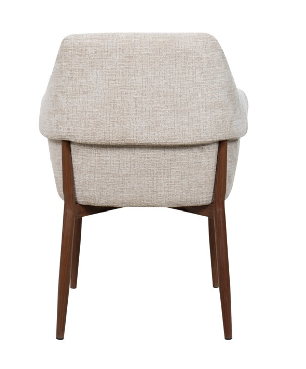 Silla de comedor nórdica reposabrazos Toulouse beige